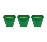 AC - Pack de 3 Macetas Mediterráneas - Plástico Resistente - Ideal para el Hogar, Plantas, Jardín, Decoración. - Cuidado de Plantas - Forma Redonda - 20 cm - Color Verde