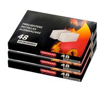 AC - Pack de 3 Paquetes de 48 Pastillas para encender Fuegos - Encendido de barbacoas, chimeneas, hogueras, cocinas de leña, Estufas - Color Blanco