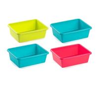 AC - Pack de 4 Bandejas Frigorificas - Capaciadad de 1,15 L - Fabricado en Plástico - Apto para Microondas y Congelador - 6 x 14,5 x 19 cm - Color Aleatorio