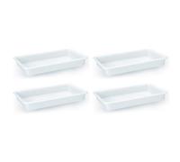 AC - Pack de 4 Bandejas Frigorificas - Capaciadad de 2,1 L - Fabricado en Plástico - Apto para Microondas y Congelador - 4,5 x 34,5 x 20,5 cm - Color Blanco