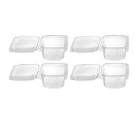 AC - Pack de 4 envases Reutilizable Rectangular - Fabricado en plástico - Apto para microondas, congelador y lavavajillas - Cierre Hermético - 500 ML - Total 12 Uds