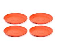 AC - Pack de 4 Platos para Maceta Mediterranea - Fabricado en Polipropileno - Ideal para el Hogar, Plantas, Jardín, Decoración. - Cuidado de Plantas - Forma Redonda - Ø 34 cm - Color Marrón