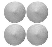 AC - Pack de 4 Salvamanteles de plástico Redondo Metalizado, Reutilizable, Mantel Individual, Alfombrilla de Mesa, Adornos Festivos, Navidad (Plateado, Ø 38 cm).