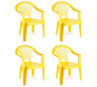 AC - Pack de 4 Sillas Infantiles Modelo Tipi - Fabricado en España - Ligera y fácil de Transportar - Ideal para Jugar, Leer y Dibujar - 50 x 35 x 28 cm - Color Amarillo