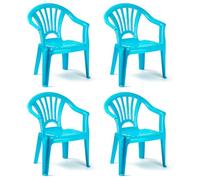 AC - Pack de 4 Sillas Infantiles Modelo Tipi - Fabricado en España - Ligera y fácil de Transportar - Ideal para Jugar, Leer y Dibujar - 50 x 35 x 28 cm - Color Azul Claro