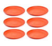 AC - Pack de 6 Platos para Maceta Mediterranea - Fabricado en Polipropileno - Ideal para el Hogar, Plantas, Jardín, Decoración. - Cuidado de Plantas - Forma Redonda - Ø 20,4 cm - Color Marrón