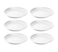 AC - Pack de 6 Platos para Maceta Mediterranea - Fabricado en Polipropileno - Ideal para el Hogar, Plantas, Jardín, Decoración. - Cuidado de Plantas - Forma Redonda - Ø 20,4 cm - Color Blanco