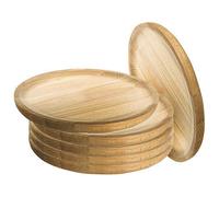 AC - Pack de 6 Platos para pulpo de Madera - Ideal para comer pulpo a la gallega - Uso profesional y doméstico - Ø 22 cm