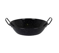AC - Paellera Honda esmaltada - Fabricado en España - Apta para Gas, vitrocerámica, Cocina eléctrica y lavavajillas (Negro, Ø 38 cm)