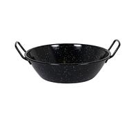 AC - Paellera Honda esmaltada - Fabricado en España - Apta para Gas, vitrocerámica, Cocina eléctrica y lavavajillas (Negro, Ø 28 cm)