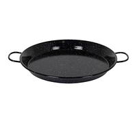 AC - Paellera Valenciana esmaltada - Fabricado en España - Apta para Gas, vitrocerámica, Cocina eléctrica y lavavajillas (Negro, Ø 38 cm)