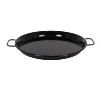 AC - Paellera Valenciana esmaltada - Fabricado en España - Apta para Gas, vitrocerámica, Cocina eléctrica y lavavajillas (Negro, Ø 50 cm)