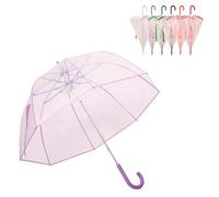 AC - Paraguas de campana largo transparente - PVC - Automático y antiviento - 8 varillas de fibra - Ligero y resistente - Ø 76 x 85 cm - Color surtido