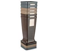 AC - Paragüero de plástico - Modelo Rattan - Soporte para Paraguas Cuadrado para Entrada de oficinas, Negocios, hogar - 51,5 x 26 x 26 cm - Color Aleatorio (Gris - Topo - Wengue)
