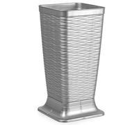 AC - Paragüero de plástico - Modelo Wind - Soporte para Paraguas Cuadrado para Entrada de oficinas, Negocios, hogar - Fabricado en España - 51,5 x 26 x 26 cm - Plata