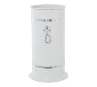 AC - Paragüero Redondo con Adorno - Fabricado en Latón - Soporte para Paraguas cilíndrico metálico para Entrada de oficinas, hogar, diseño clásico - Ø 23,2 x 40,4 cm - Color Blanco/Plata