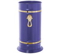 AC - Paragüero Redondo con Adorno - Fabricado en Latón - Soporte para Paraguas cilíndrico metálico para Entrada de oficinas, hogar, diseño clásico - Ø 23,2 x 40,4 cm - Color Azul/Dorado