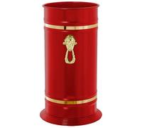 AC - Paragüero Redondo con Adorno - Fabricado en Latón - Soporte para Paraguas cilíndrico metálico para Entrada de oficinas, hogar, diseño clásico - Ø 23,2 x 40,4 cm - Color Granate/Dorado