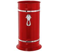 AC - Paragüero Redondo con Adorno - Fabricado en Latón - Soporte para Paraguas cilíndrico metálico para Entrada de oficinas, hogar, diseño clásico - Ø 23,2 x 40,4 cm - Color Granate/Plata