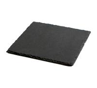 AC - Plato de Pizarra - Forma Cuadrado - Platos Llanos de Piedra Natural para Servir Alimentos, quesos, Aperitivos - 15 x 15 cm