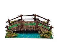 AC - Puente de Troncos con río para Belén, Resina, Adorno, Nacimiento, Pesebre, Navidad, decoración Tradicional - 16,5 x 9 x 5,5 cm