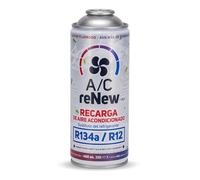 AC RENEW Recarga Aire Acondicionado Coche Sustituto Gas Refrigerante R134a y R12, Carga AC 220g Más Rendimiento, Natural y Ecológico, Fácil de Usar, Recambio Compatible Coches 1992-2016