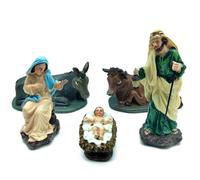 AC - Set de 5 Figuras del Nacimiento para Belén - María, José, Vaca, Burro y El Niño Jesús - Adorno Divertido para Nacimiento, Navidad, decoración Tradicional - 12 cm