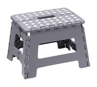 AC - Taburete Plegable - Fabricado en PVC - Multiusos de plástico Resistente y Duradero. Ideal para escuelas, guarderías u hogar. - 29 x 22 x 22 cm - Gris