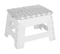 AC - Taburete Plegable - Fabricado en PVC - Multiusos de plástico Resistente y Duradero. Ideal para escuelas, guarderías u hogar. - 29 x 22 x 22 cm - Blanco