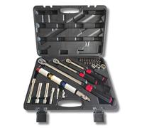 AC Tools Juego 3 llaves dinamométricas 33 piezas CRV 1/4” 3/8” 1/2” 2-210 Nm con vasos 17 19 21 mm Torx T10-T30 Hex H2-H10 adaptadores llaves bujía 14-16 mm y maletín.