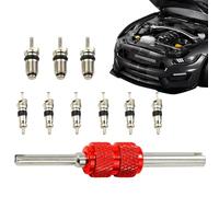 Ac Valve Core Kit, Precision Refrigeration System Maintenance, Car Air Conditioning Repair Tool Set, General Replacement Cores for Hvac, Rv, Auto, 10-Piece, Multicolor