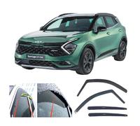 AC WOW 4 deflectores de viento de lluvia para Kia Sportage 2021-2025, Moderno, Dark, Ajuste específico del vehículo, SUV, En canal