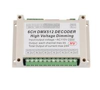 AC110V - 220V atenuación de alto voltaje decodificador DMX512 de 6 canales DMX 4A/CH decodificador de alto voltaje tablero de atenuación de bombilla