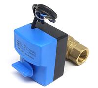AC220V 2 vías 3 cables actuador eléctrico válvula de bola de latón agua caliente fría calor Gas válvula de bola motorizada de latón 1 Uds(DN20)