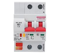 AC220V Disyuntor Inteligente Wifi Disyuntor en Miniatura PA66-DSM Retardante Llama Shell Soporte Wifi Aplicación Teléfono Móvil Control Remoto(2P 100A)