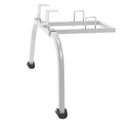 AC78 Quickclick Estabilizador con Gancho de Techo, Escalera de Acero, Rueda, Agarre en Forma de T, Gris-Plata