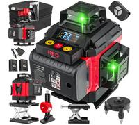 Aca. LCD 4D 16 Línea Construcción verde láser nivelir 2x 3500mAh + remoto