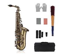 Acabado antiguo de EB E- Flat Alto Saxophone Sax Shell Key Talla Modelo de instrumento de viento con transporte acolchado
