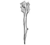 Acabado cromado Thistle imperdible 4 "/Empuñadura de Cardo escocés Kilt Pin acabado en plata