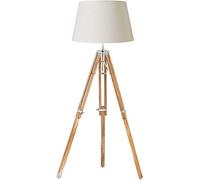 Acabado de la base de la lámpara de pie con trípode: natural y cromado (pantalla de lámpara no incluida)