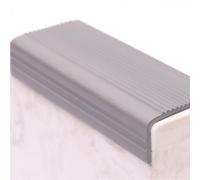 Acabado esfera de PVC, tira para bordes de esquina de pared, escalón para escaleras 118-393", moldura de nariz autoadhesiva, banda de rodadura de goma (gris, 118 in/3 meters)