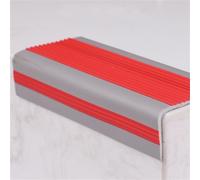 Acabado esfera de PVC, tira para bordes de esquina de pared, escalón para escaleras de 118-393 pulgadas, moldura de nariz autoadhesiva, banda de rodadura de goma (Red, 393in/10 metros)