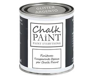 Acabado Transparente GLITTER ARGENTO 250 ml: Haz brillar tu trabajo - Extra Resistente, específico para Chalk Paint y superficies porosas en general