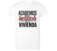 Acabemos con El Negocio Camiseta Mujer Algodon Blanco Mujer T-Shirt White Women