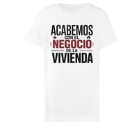 Acabemos con El Negocio Camiseta Niño Algodón Blanco Niño Child T-Shirt White Kid