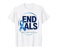 Acabemos con la ELA: Blue Awareness Ribbon aboga por una Madre Fuerte Camiseta