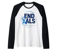 Acabemos con la ELA: Blue Awareness Ribbon aboga por una Madre Fuerte Camiseta Manga Raglan