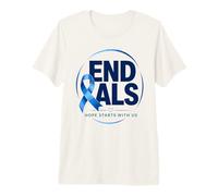 Acabemos con la ELA: Blue Awareness Ribbon aboga por una Madre Fuerte Camiseta Premium