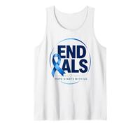 Acabemos con la ELA: Blue Awareness Ribbon aboga por una Madre Fuerte Camiseta sin Mangas
