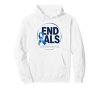 Acabemos con la ELA: Blue Awareness Ribbon aboga por una Madre Fuerte Sudadera con Capucha
